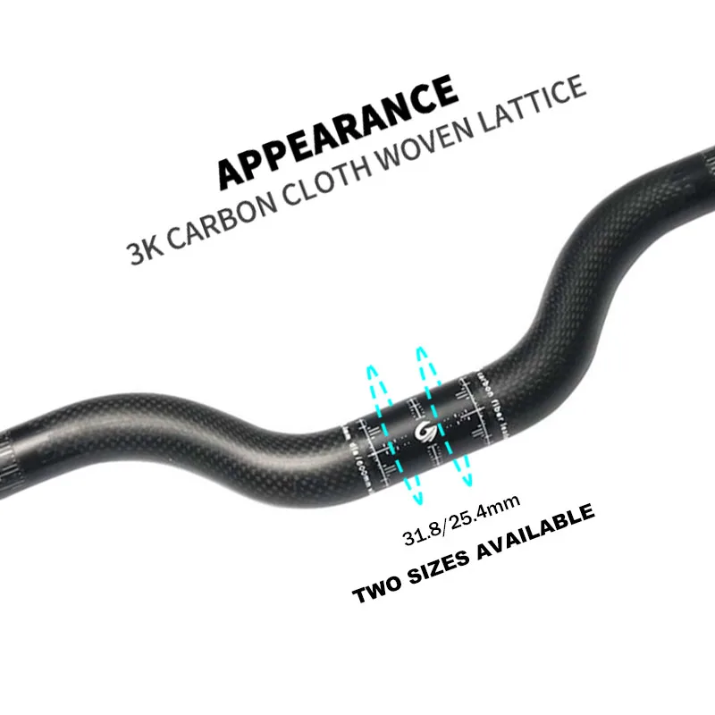 genuine ASIACOM full carbon large sweep riser bar 25.4/31.8mm folding balance mtb bike handlebar