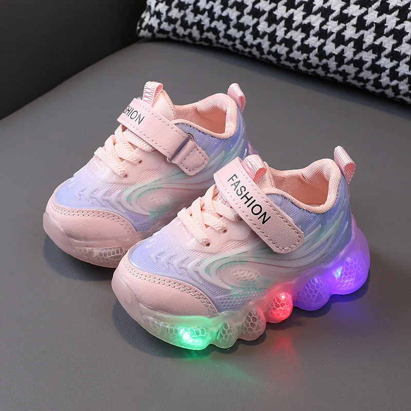 Bright Light Child Kid Sneaker 1-6 anni 3 primavera e autunno nuovi ragazzi illuminano le scarpe da donna con fondo morbido scarpe da bambino Fashi