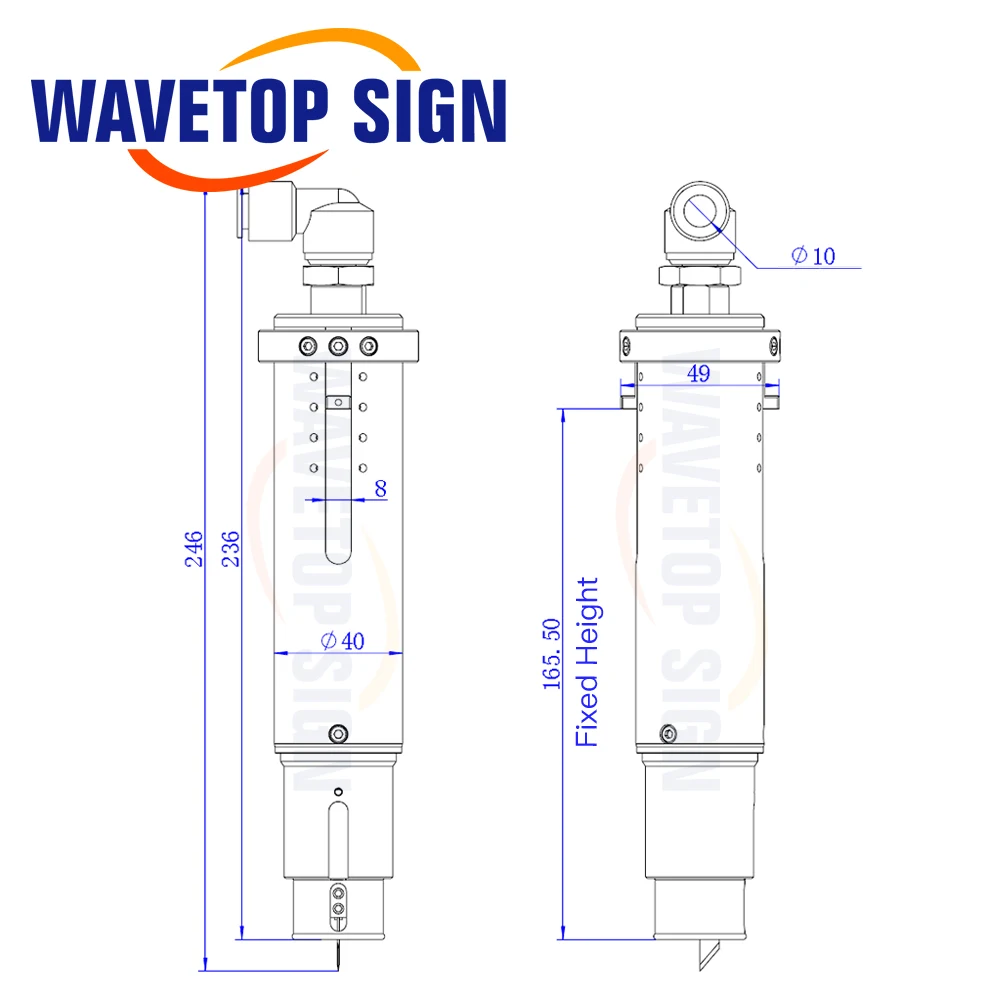 WaveTopSign CNC Flexible Pneumatic Knife Vibrating Knife 0.6-0.8Mpa Amplitude 7-10mm for KT Board  Foam Board  ABS Plastic