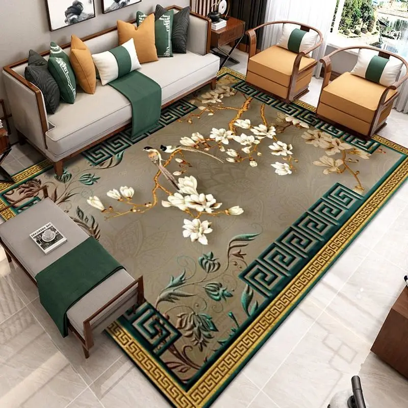 Chinese Classical Living Room Decoration Carpet Light Luxury Study Cloakroom Non-slip Rug Home Bedroom Bedside Bay Window Rugs