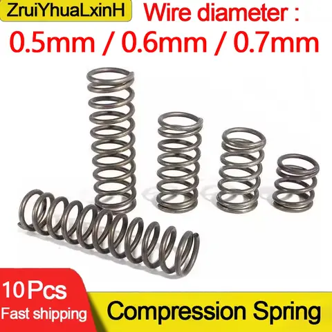 10Pcs/Lot 0.5mm/0.6mm/0.7mm Micro Small Compression Spring OD 4-12mm  Length 5mm to 50mm Surgical Tools&Electronics Repair