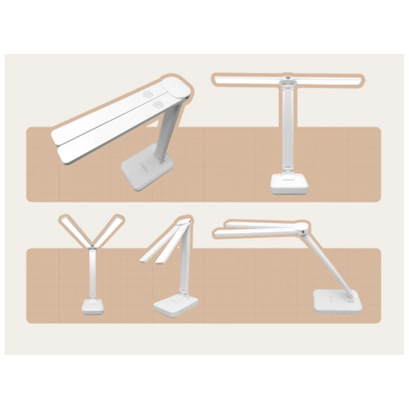 F-3C LED-Schreibtischlampe, 3-stufig dimmbar, Touch-Nachtlicht, USB wiederaufladbar, Augenschutz, faltbare Schreibtischlampe