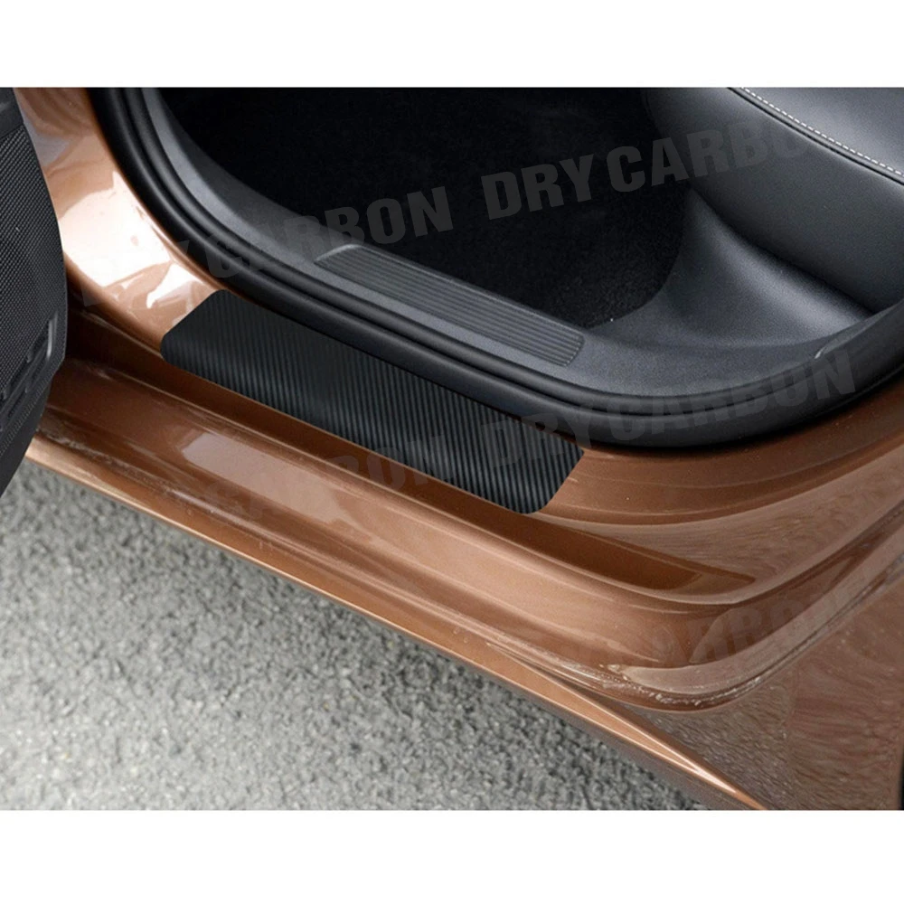 Carbon Fiber Car Sticker DIY Paste Protector Strip Auto Door Sill Side Mirror Anti Scratch Tape Waterproof Protection Film