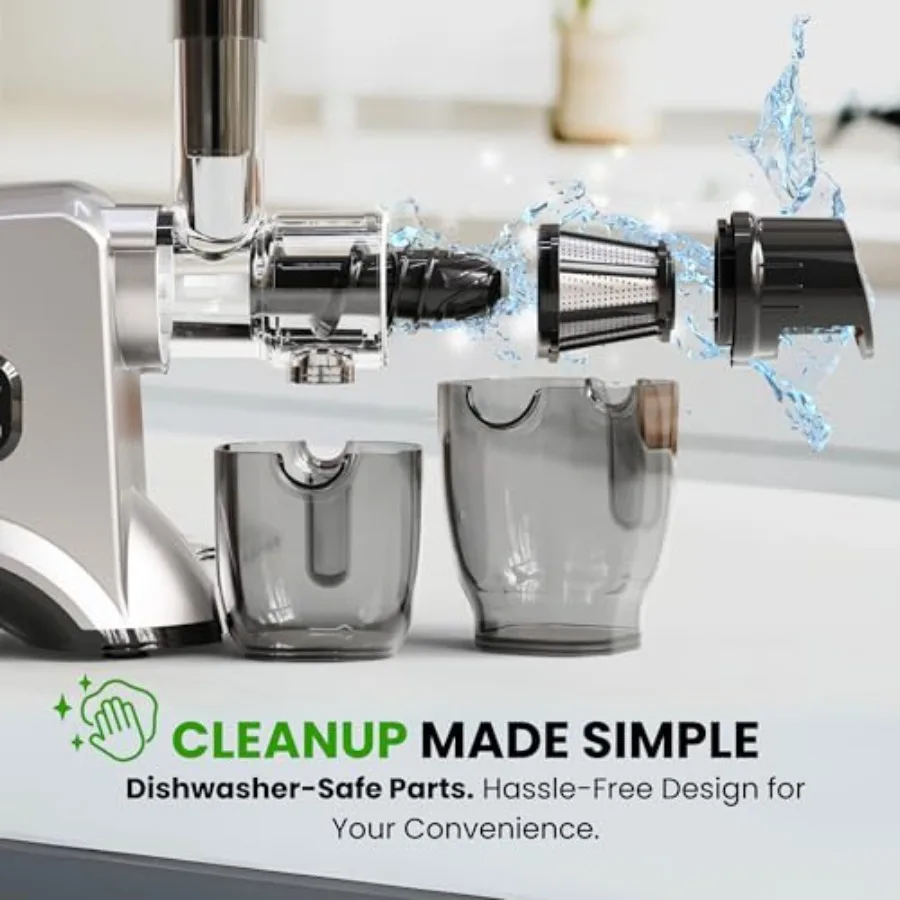 低速咀嚼式ジューサー コールドプレス機 家庭用キッチン向け高収量ジュース抽出 静音パワフルジューサー 生鮮果物用