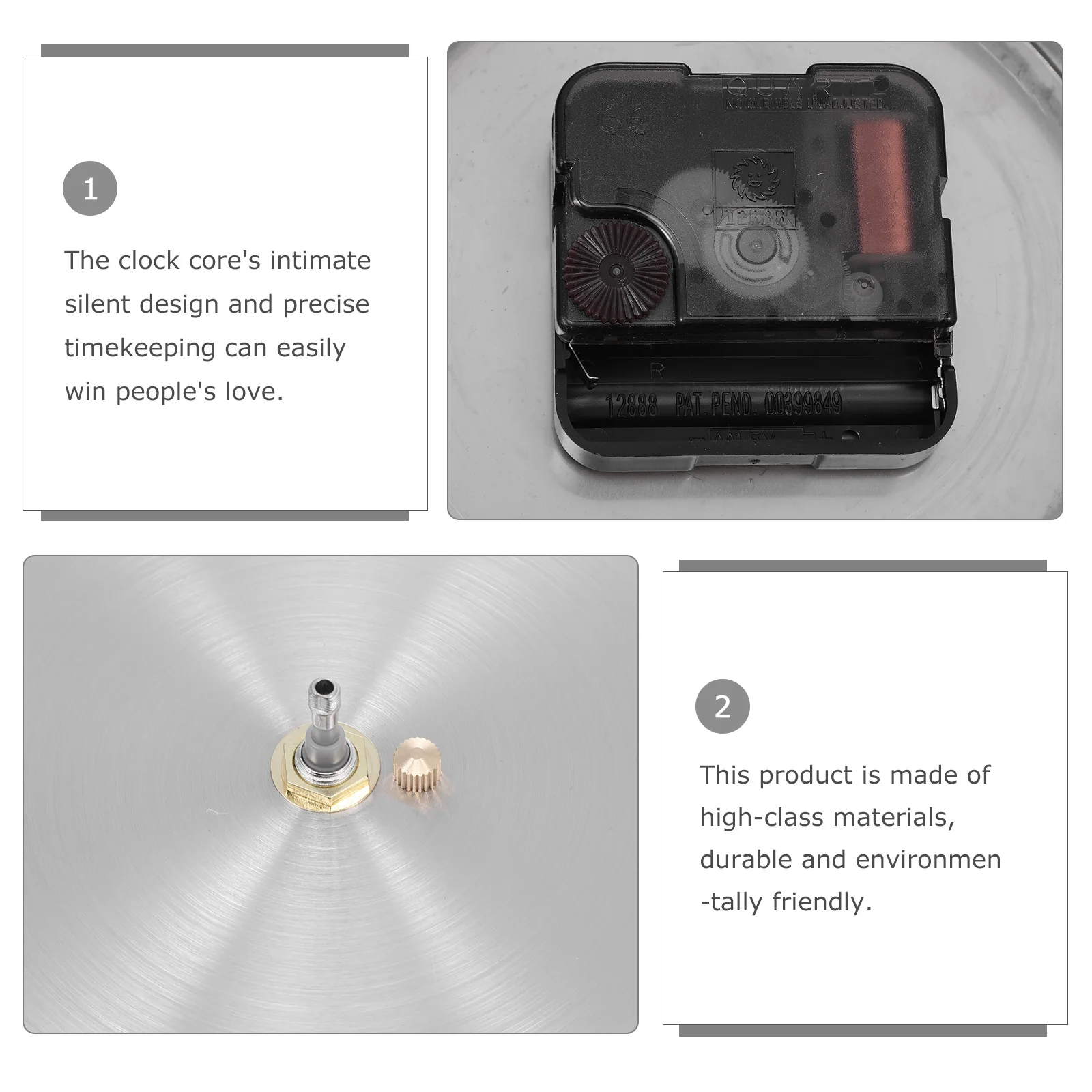 

1Set Exquisite Silent Clock Movement Kit Durable Professional Mechanism Home Supply Easy Install Precise Timekeeping