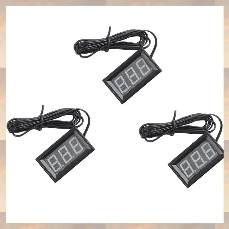 

2025 New-3X DC 5–12 В–50–110 градусов C Цифровой термометр Термометр Детектор температуры холодильника с зондом Синий