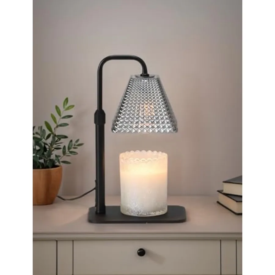 

Candle Warmer Lamp with Timer and Dimmer 2 Bulbs Height Adjustable Fit All Size Jar Scented Candles Safe Aromatherapy Light for