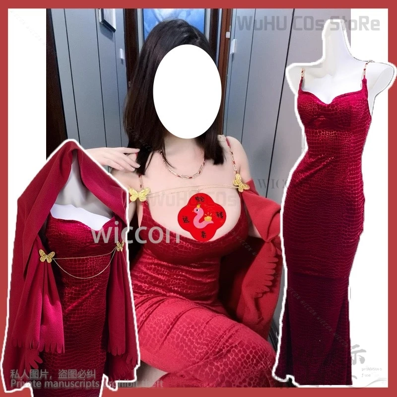 2025 Christmas Costume Evening Dresses Cosplay Anime Sexy Woman Girls For New Year Choker Pearl Props For Halloween Customized