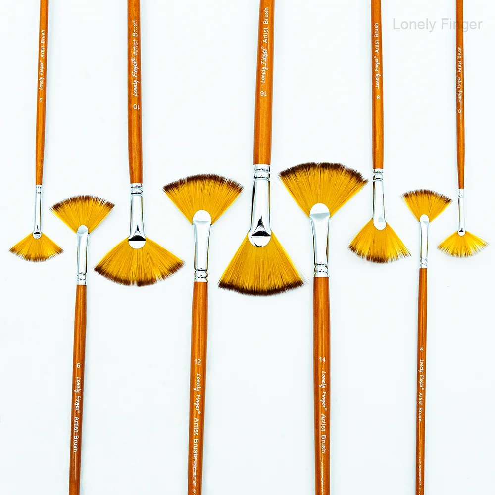 

Набор кистей для рисования веером художника, 9 шт. - Мягкие, не выпадающие, нейлоновые, для волос, набор кистей с деревянной ручкой для акриловой акварельной масляной гуаши