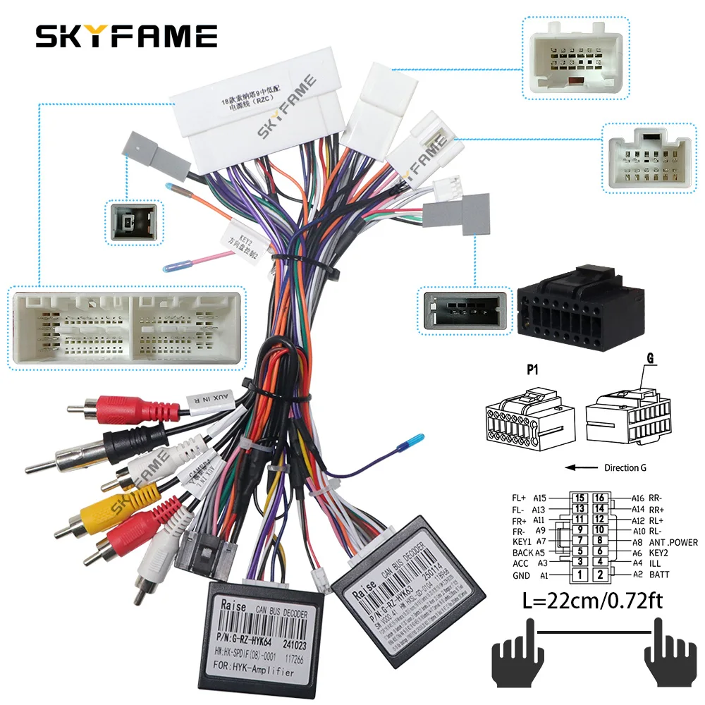 SKYFAME Car 16pin Wiring Harness Adapter Canbus Box Decoder For Hyundai Elantra Tucson Sonata 9 KIA KX5 KX7 K5 Mistra Sportage - Image 2