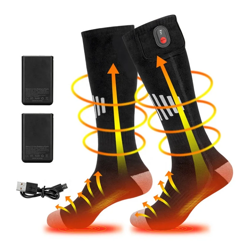 

Зимний термонагреватель, носки с электрическим подогревом, перезаряжаемая батарея, USB-согревающие носки