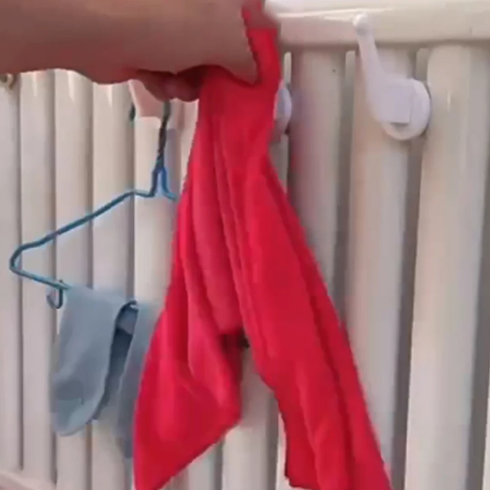 Small Heaters Mounted Towel Rack Non-Slip Heat Sink Mounted Drying Rack Household Space Saving Towel Hooks For Bathroom Kitchen