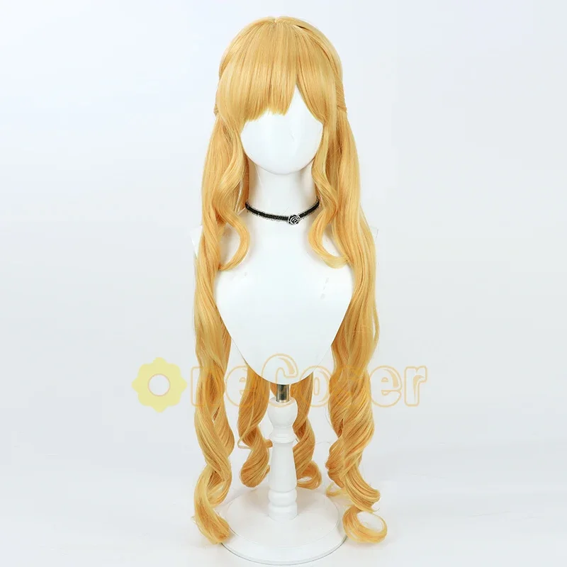 Claire Francois Cosplay Wig Anime I'm in Love with the Villainess Blond Curly Long Hair Bow Heat-resistant Fiber Hair+Wig Cap