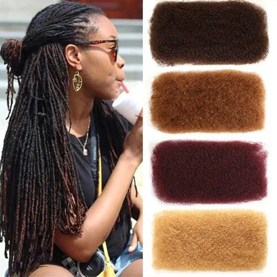 QVR 1 PZ Estensioni dei capelli afro crespi sfusi per intrecciare i capelli umani Dreadlock 1 pacco 50 grammi Trecce di colore naturale Capelli QVR