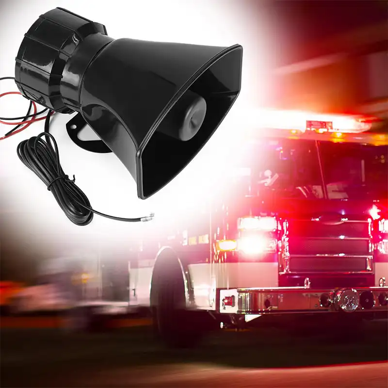 

Car Warning Alarm Megaphone Button backlight Multi-tone & Claxon Horn Car Horn Police Siren Air Horn Speaker 120DB Loud 12V 100W