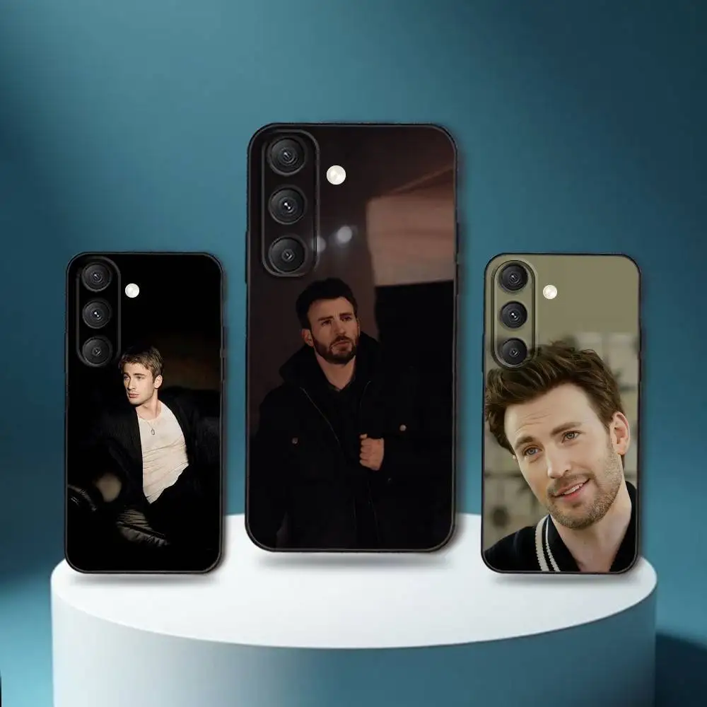 

C-Chris E-Evans Phone Case For Samsung S25,S24,S23,S22,S21,S20,S10,Ultra,Plus,Lite,FE,Soft Silicone Black Cover
