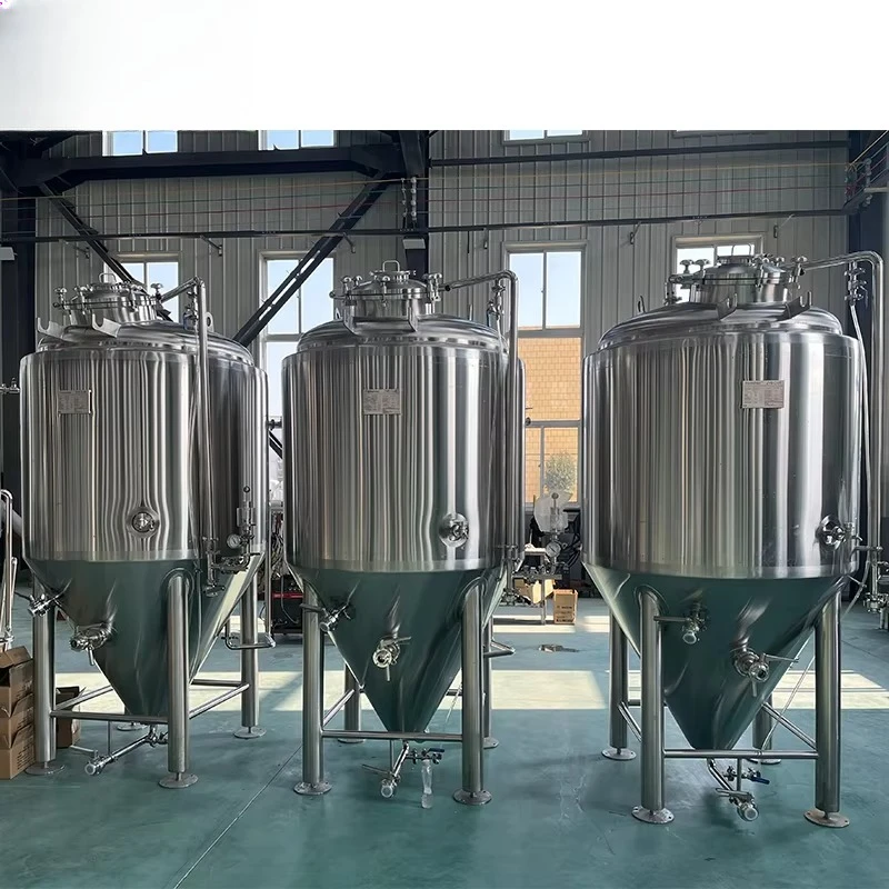 Stainless Steel Automatic Beer Brewing Fermentation Tank 100L-10000L Glycol Cooling Jacket CIP System