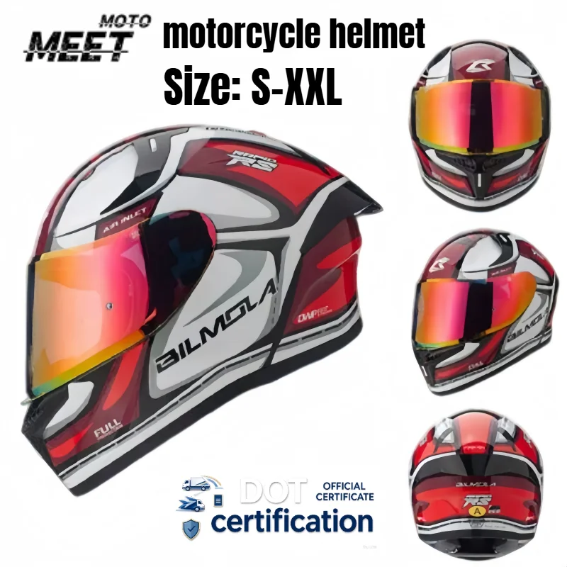 DOT new model Motorcycle Helmet – Full Face Flip-Up with Double Visor, Crash & Motorbike Protective Gear for Men & Women
