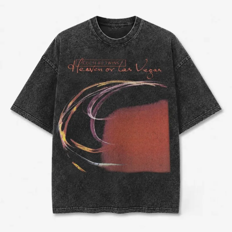 Cocteau Twins  Vintage Graphic Tee Washed Oversized T-Shirt 90s Alt Indie Rock Unisex Shirt Music Fan Gifts Tops O-Neck Hip Hop