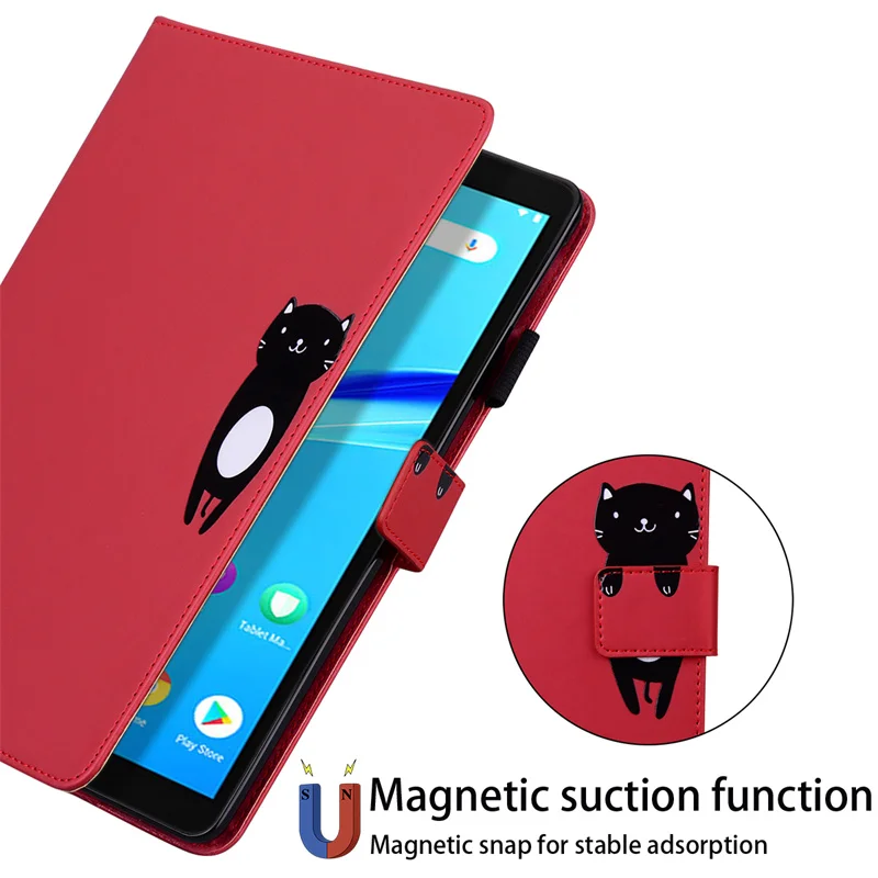 Livro de couro Estilo Fold Stand com botão, E-Book Tablet PC Case Capa para Lenovo Tab M8, 8,0"