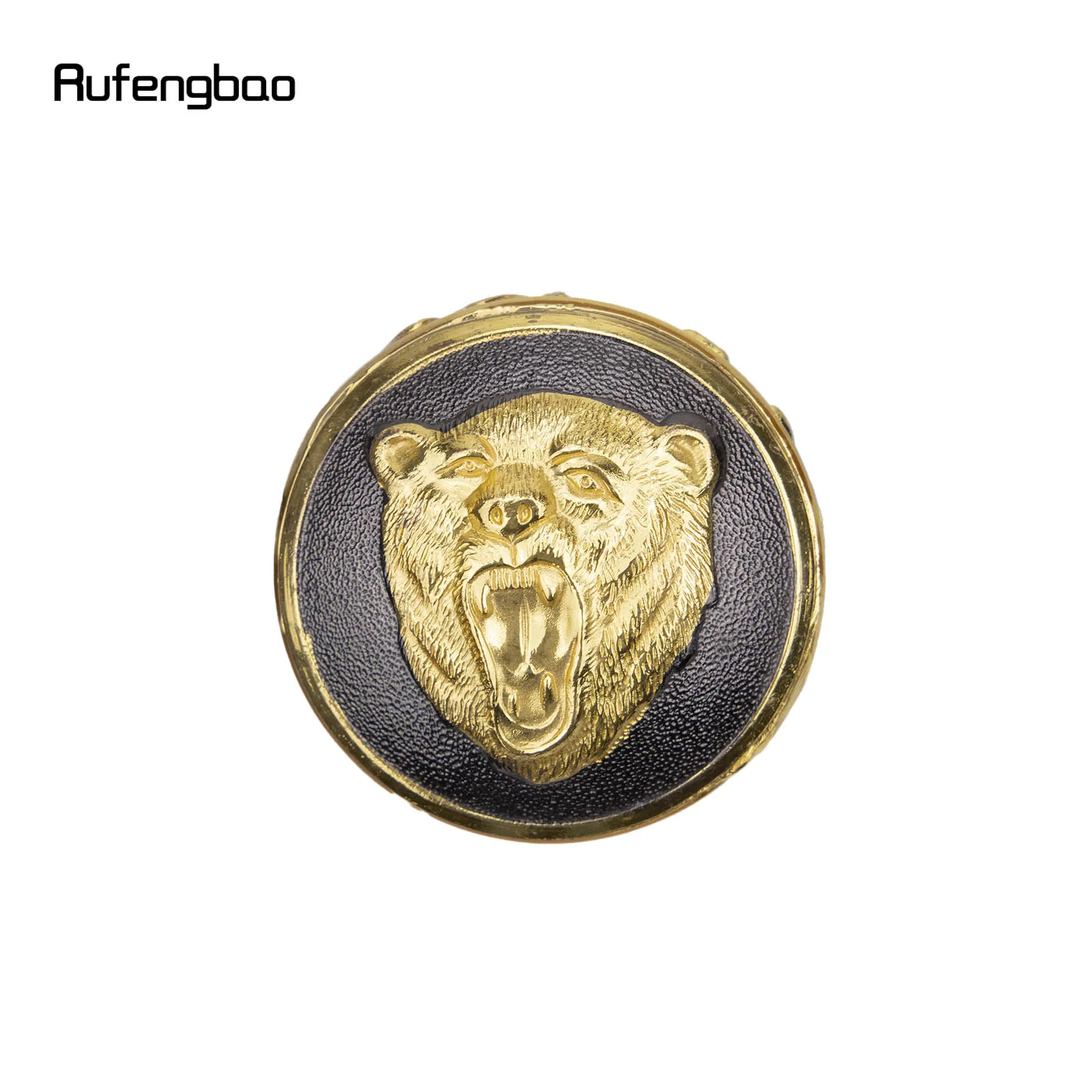 Ouro luxo roaring urso cabeça totem andando bengala moda decorativa bengala cavalheiro elegante cosplay knob crosier 93cm