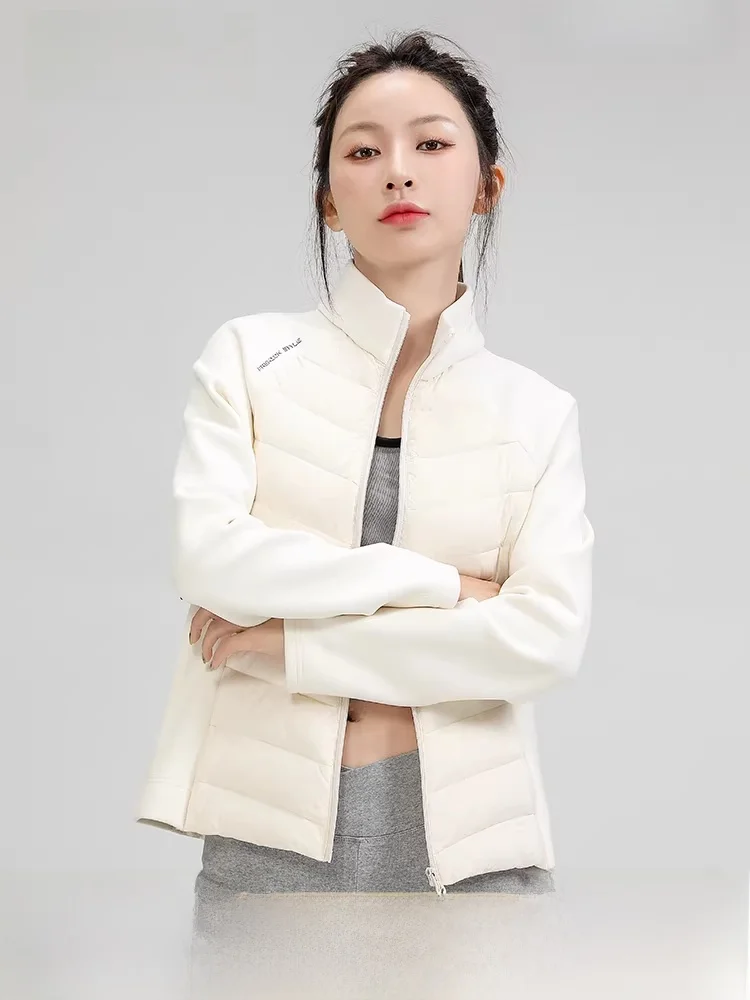 

Yaloo Women's Lightweight Spor ort down Jaet Comfortable Fitn Outerwear Korean Sle Straight Cut Nylon Fabric