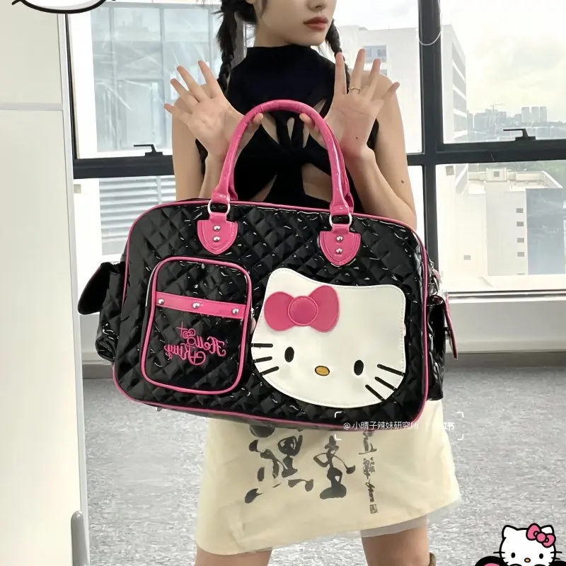 New Arrival Sanrio Hello Kitty Girl'S Shoulder Bag Cartoon Fashion Pu Waterproof Super Large Capacity Convenient Handbag Gift