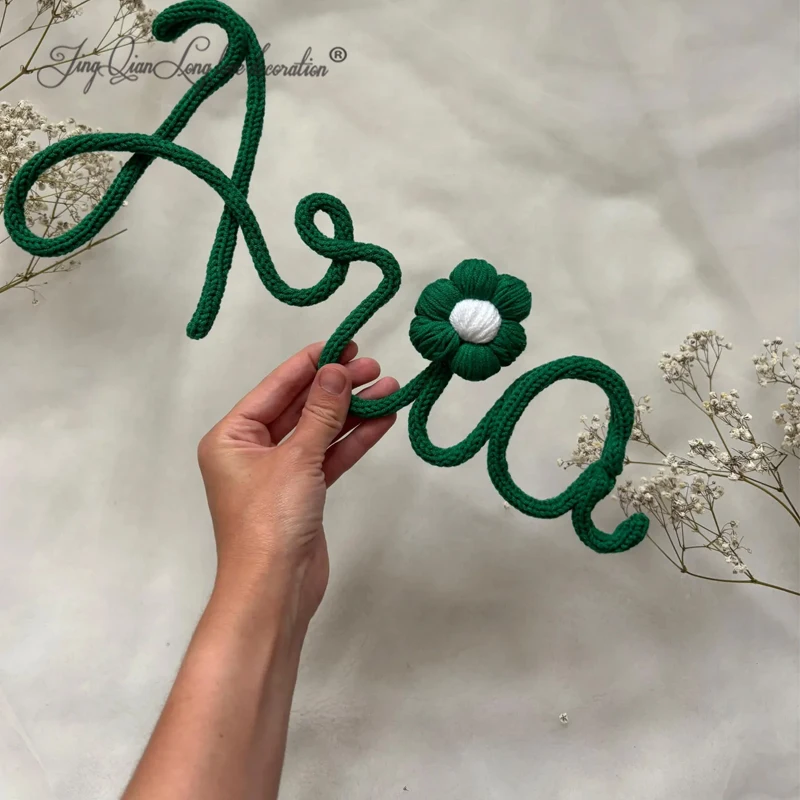 Baby Nursery Name Letters - Personalizowany, wykonany na zamówienie, dziergany na