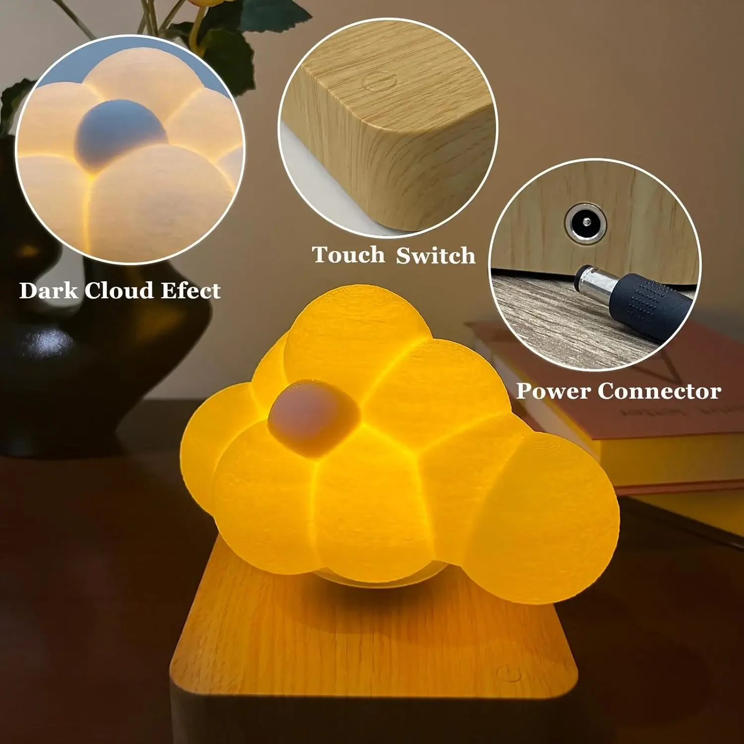 Lámpara LED flotante de noche en forma de nube con 3 modos de iluminación, lámparas de mesa de nube levitante para escritorio, oficina, dormitorio, Lámpara decorativa para el hogar