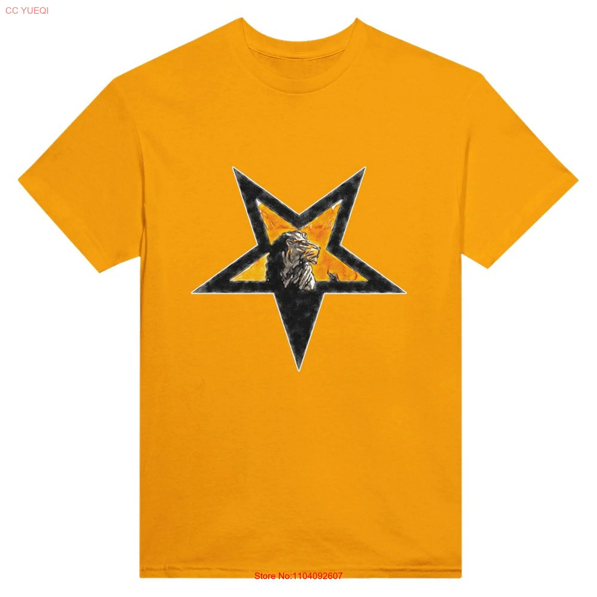 Painted Lion Star Heavyweight Crewneck T shirt long or short sleeves