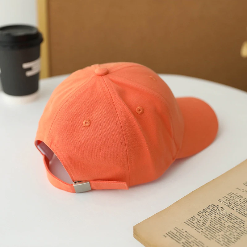 2023 Korean Candy Color Cotton Baseball Cap Spring Summer Comfort Weat-absorbing Snapback Adjustable Letter Embroidery Sunhat