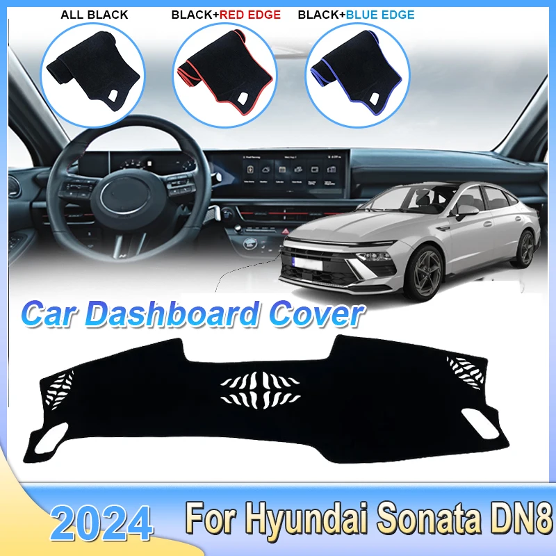 Car Center Console Dash Mat For Hyundai Sonata DN8 2024 Dashboard Anti-Slip Pad Anti-dirty Carpet Sun Protective Car Accessories