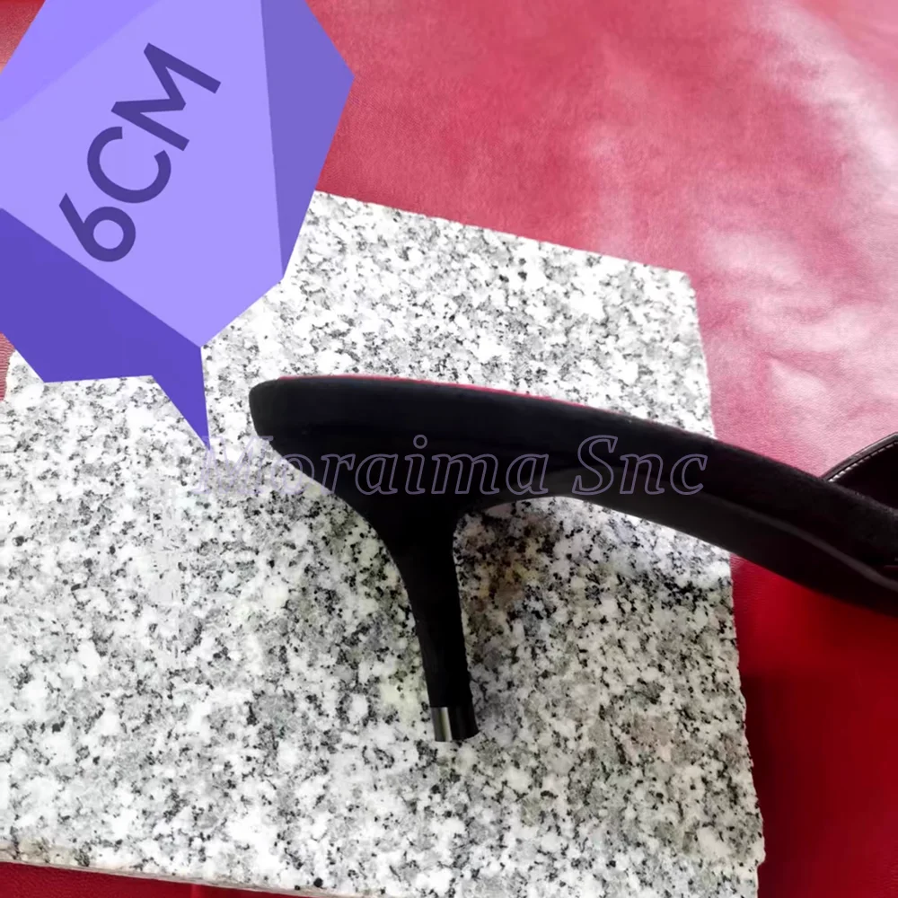 الساتان مشبك ساحة تو البغال الضحلة الانزلاق على خنجر عالية الكعب أسود الصلبة مثير المرأة شبشب صيفي مأدبة حفلة 2025 جديد #6