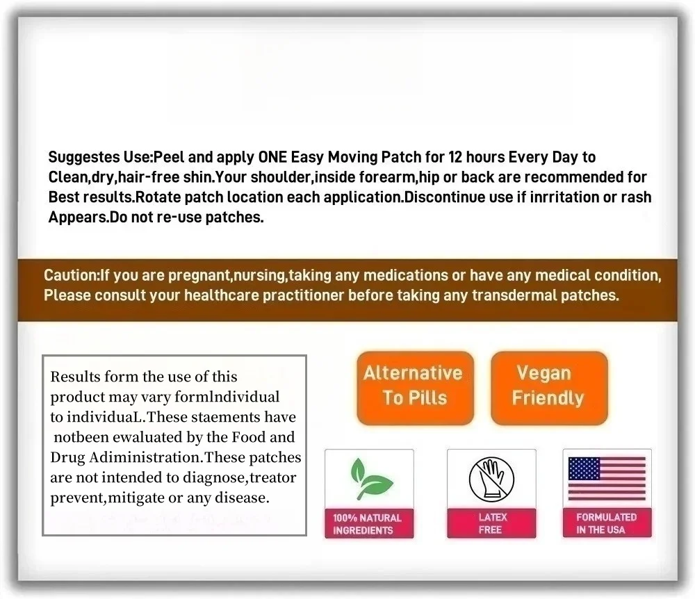 6-in-1 Natural Muscle Builder Patches - Tribulus Terrestris for Men, Nitric Oxide Booster (USA-Made)