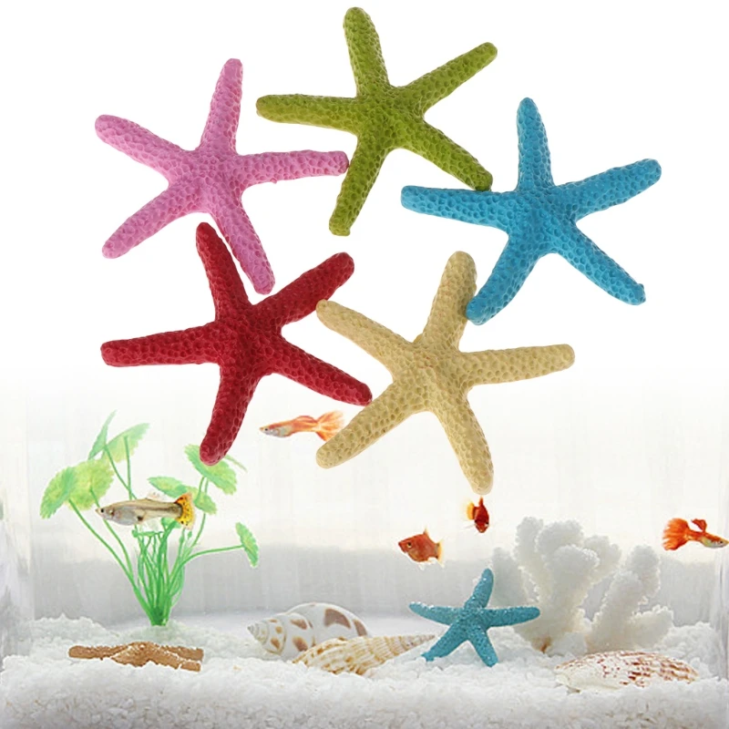 พิพิธภัณฑ์สัตว์น้ำ 5 ชิ้นปลาดาวประดิษฐ์ Polyresin Seastars จำลองเครื่องประดับ
