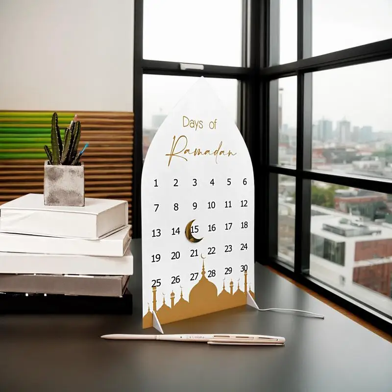Ramadan Advent Countdown Calendar Eid Advent Calendars 2025 Acrylic Desktop Eid Calendar Decor 30 Days Countdown Calendar