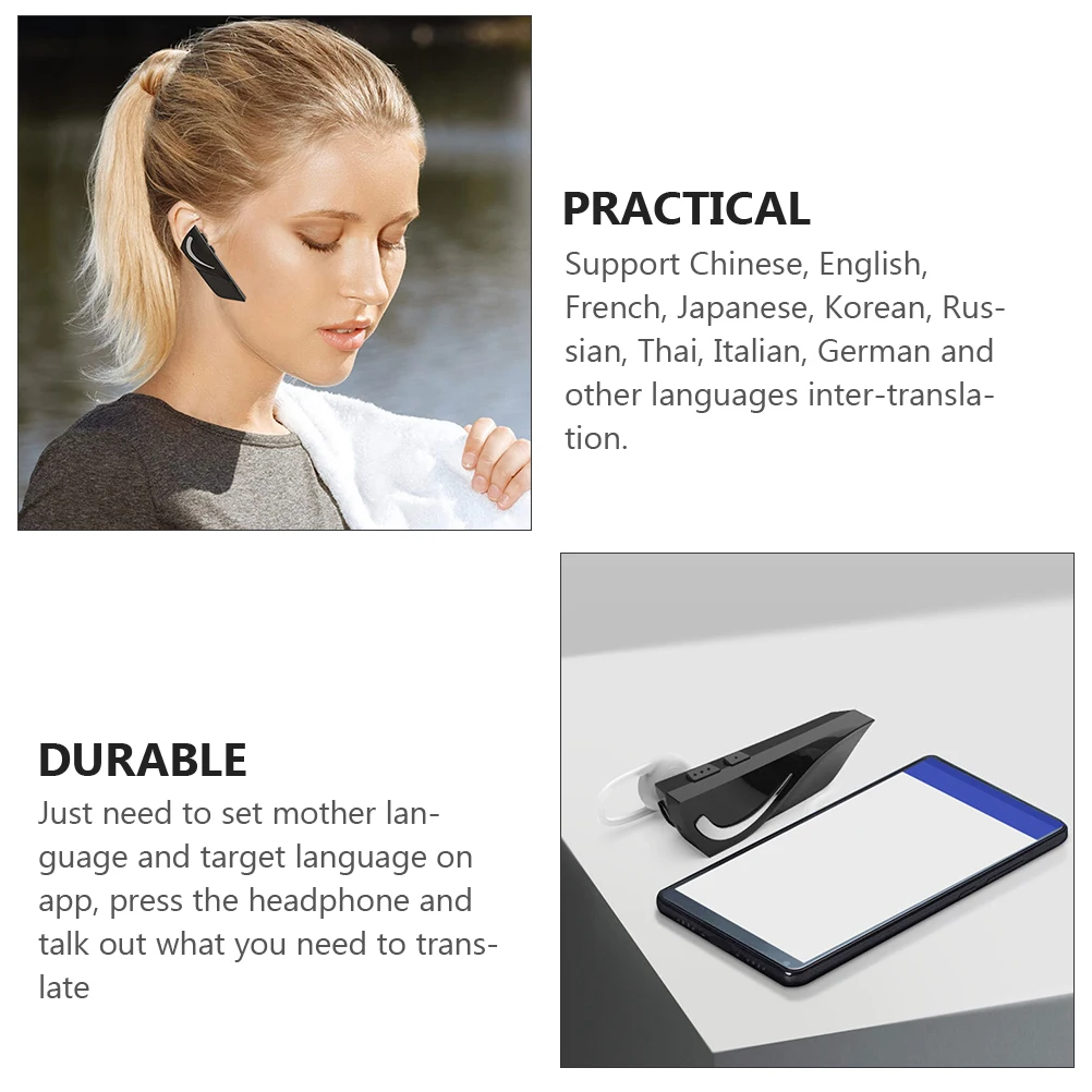 

Translation Headset Ear Phones Wireless Voice Language Translator Languages Earphone Earplugs Earbud Abs Headphones