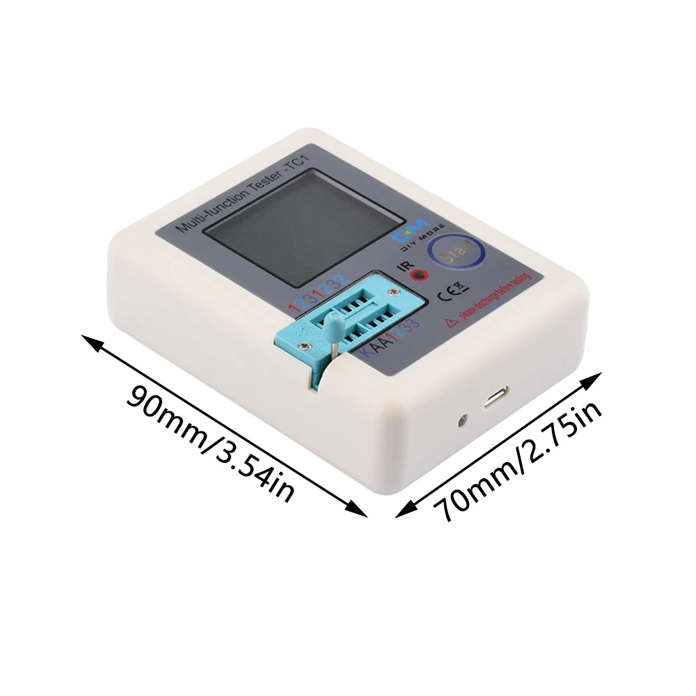 LCR TC1 TFT LCD 디스플레이 멀티미터 트랜지스터 테스터, 다이오드 트라이오드 캐패시터 저항 테스트 계량기, 1.8 인치