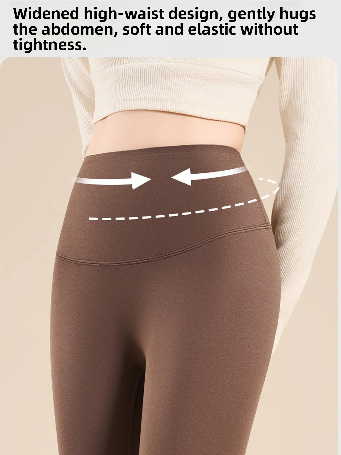 Thiened Fce 하이웨이스트 요가 피트니스 스킨 팬츠 여성용 아우터웨어 가을 겨울 따뜻한 복부 조절 엉덩이 리프팅