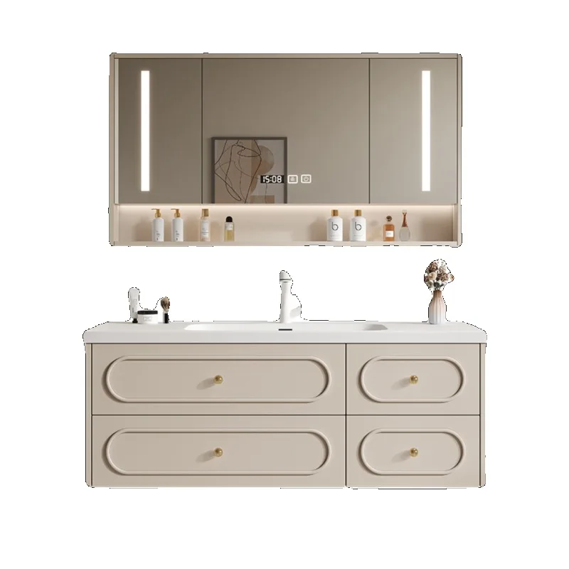 

French Wash Table Corian Integrated Basin Bathroom Cabinet Combined Oak Toilet Face Wash Hand Basin Cabinet