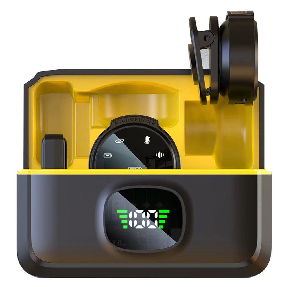 Microfone de lapela de lapela sem fio com clipe magnético USB-C /para interface iOS para gravação de vídeo YouTube Vlog