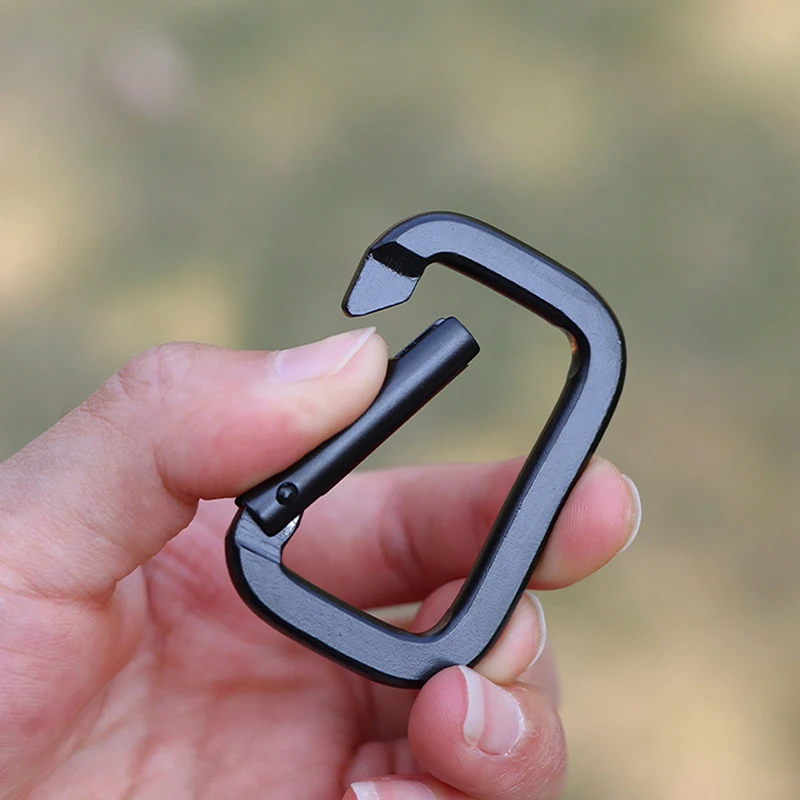 1/5/10pcs Multi-Function Safety Buckle Camping Carabiner Black Square Fast Hang Backpack Pendant Mini Buckle Outdoor Tool