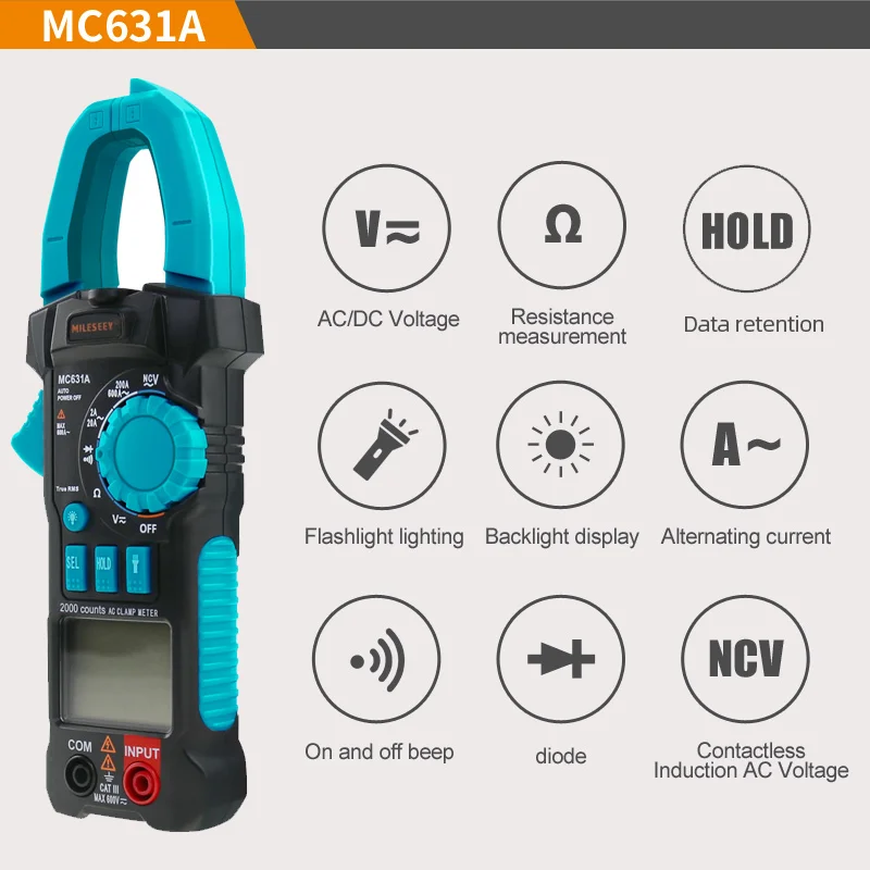 MILESEEY Токоизмерительные клещи MC631A MC631B