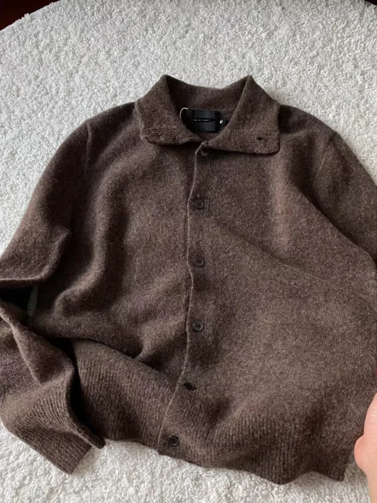 

Cleanfit мужской вязаный свитер из смеси шерсти с высоким воротником, открытый кардиган, мягкий удобный полиэстер, вискоза, шерсть, осенняя одежда