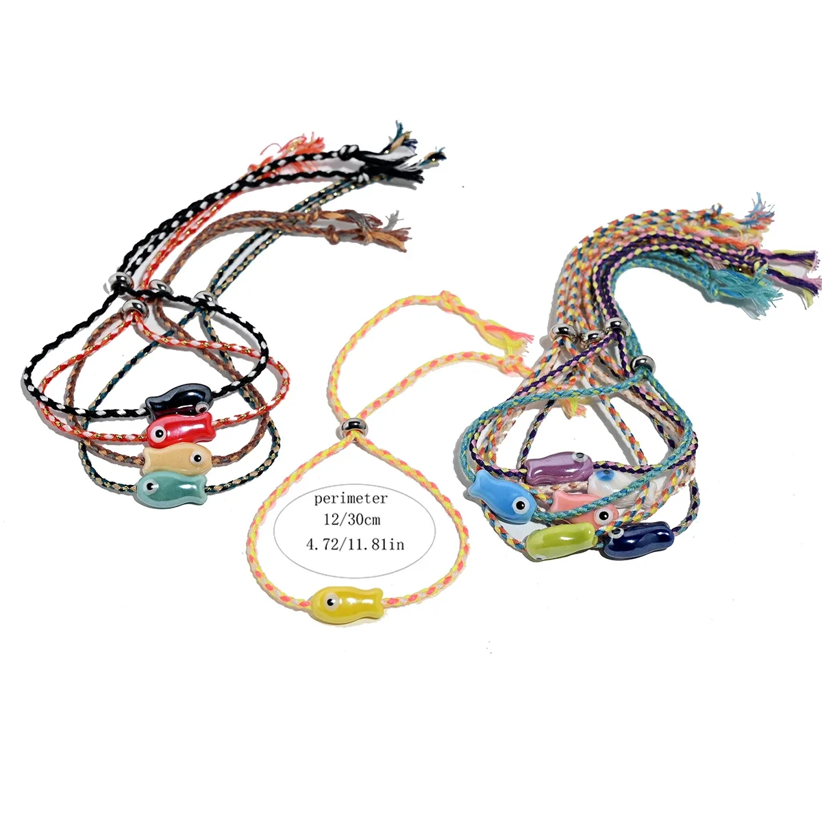 Trendy Multicolored Pull - String Ceramic Fish Bracelet Jewelry Bohemian Style Ideal for Wrist and Ankle Jewelry For Women image 5