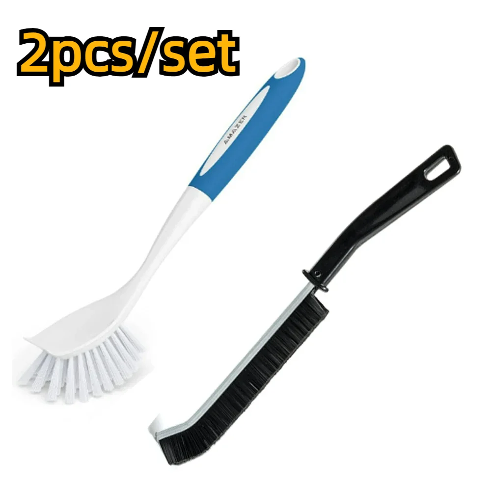 3 Pack Deep Cleaning Brush Set with Handle Scrub Brushes for Cleaning Bathroom Shower Tile Kitchen Floor Bathtub Carpet