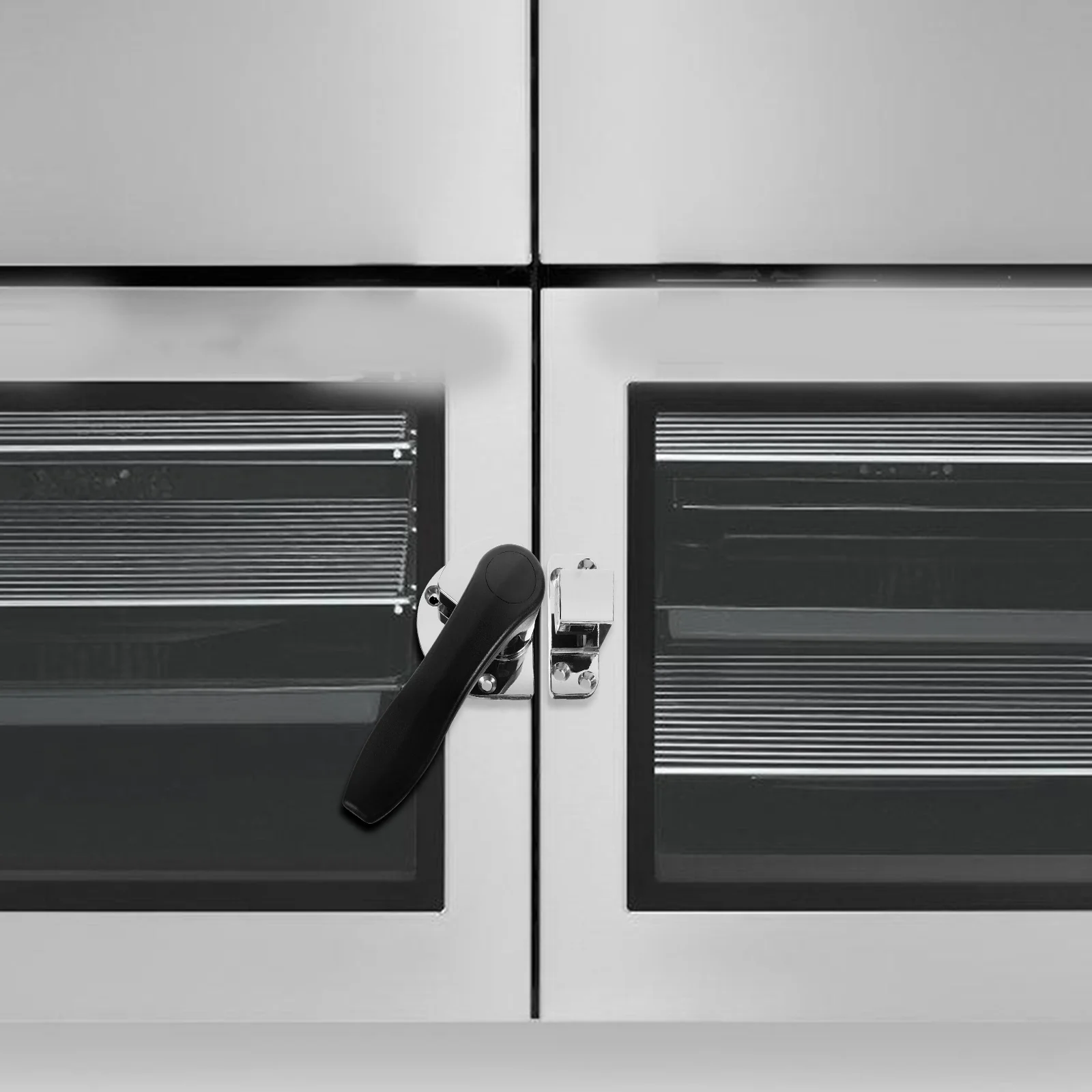 

Steamed Rice Door Handle Freezer Locking Latch Cooler Zinc Alloy Latches Hinge Arc Right Freezer Door Hardware Kitchen Hardware