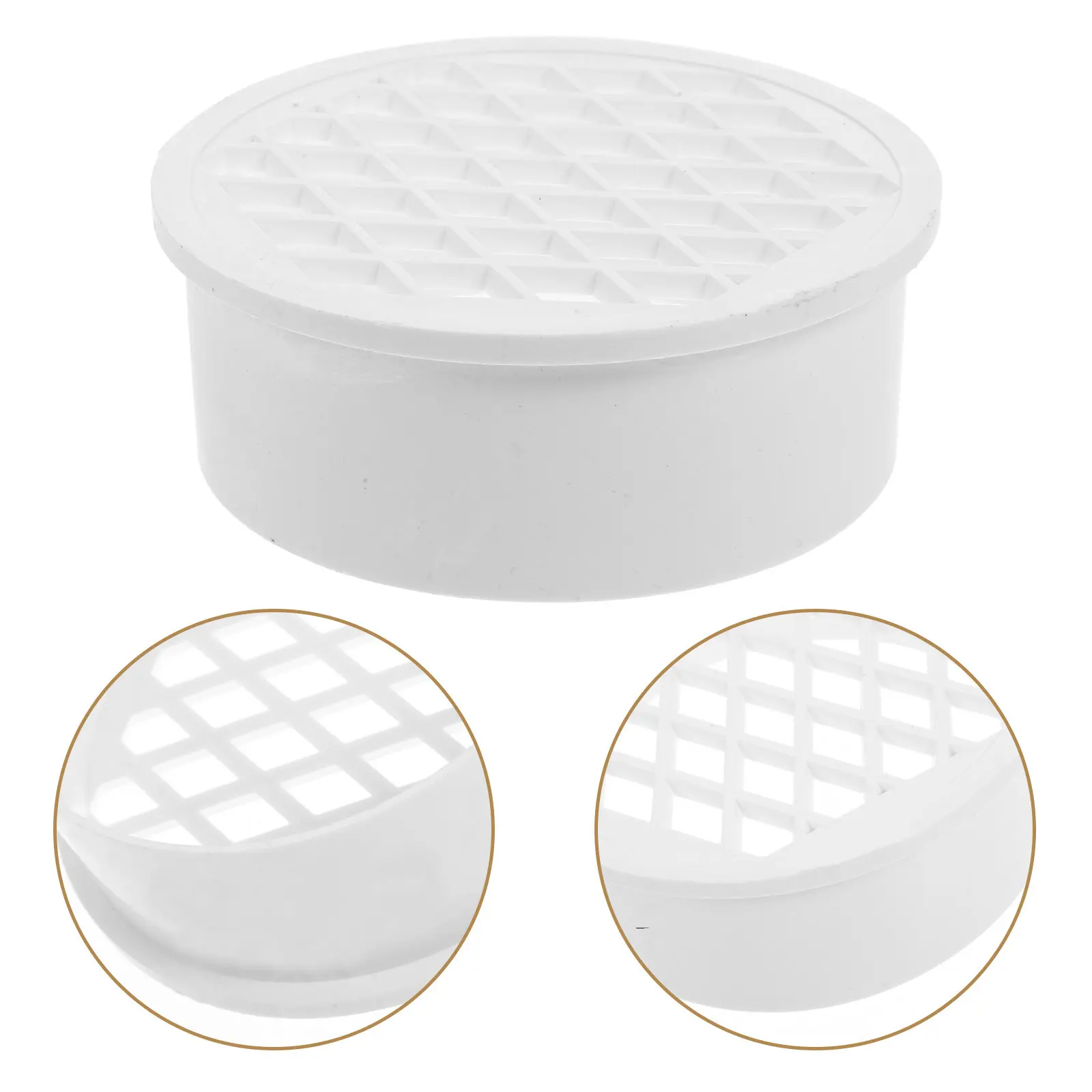 

2Pcs Heavy Duty PVC Floor Drain Cover Insert Type Removable Strainer for Garden Outdoor Roof Basement Tile Marble Surfaces