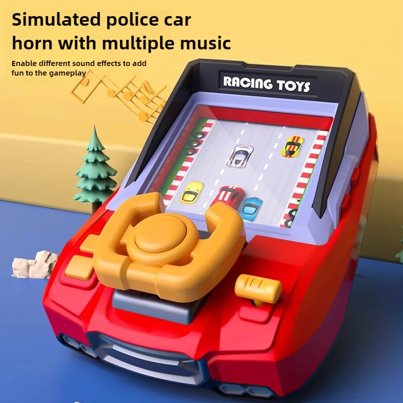 Elektroniczna konsola do gier wyścigowych dla dzieci z symulacją kierownicy, zabawka do jazdy, przygodowa konsola do wydostawania się z przeszkód.