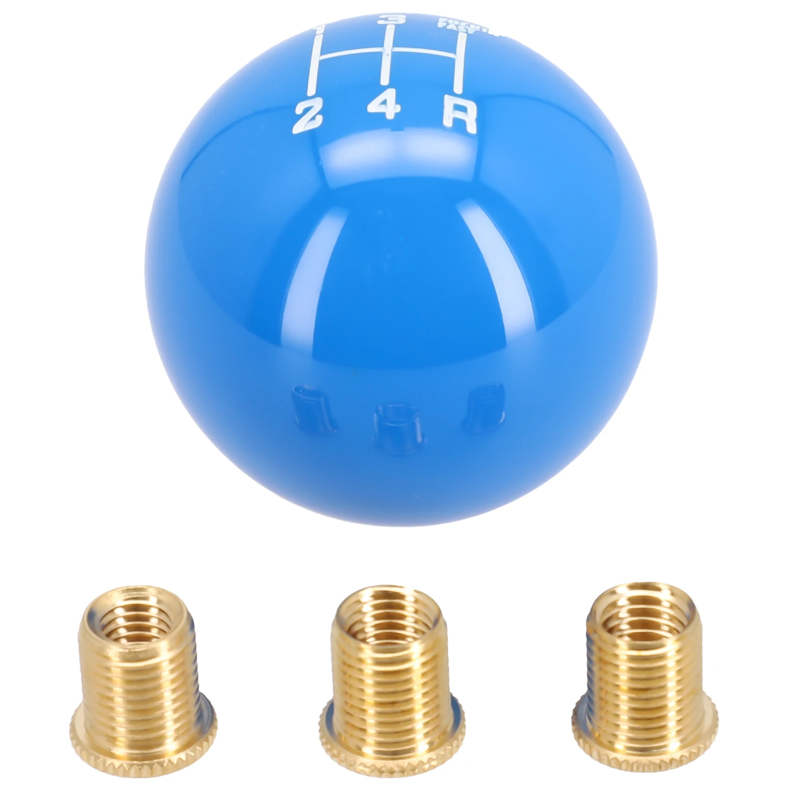 Manual Transmission 5 Speed Gear Shift Knob Round Ball Style with 3 Thread Adapters Direct Screw On Fit for MT Cars